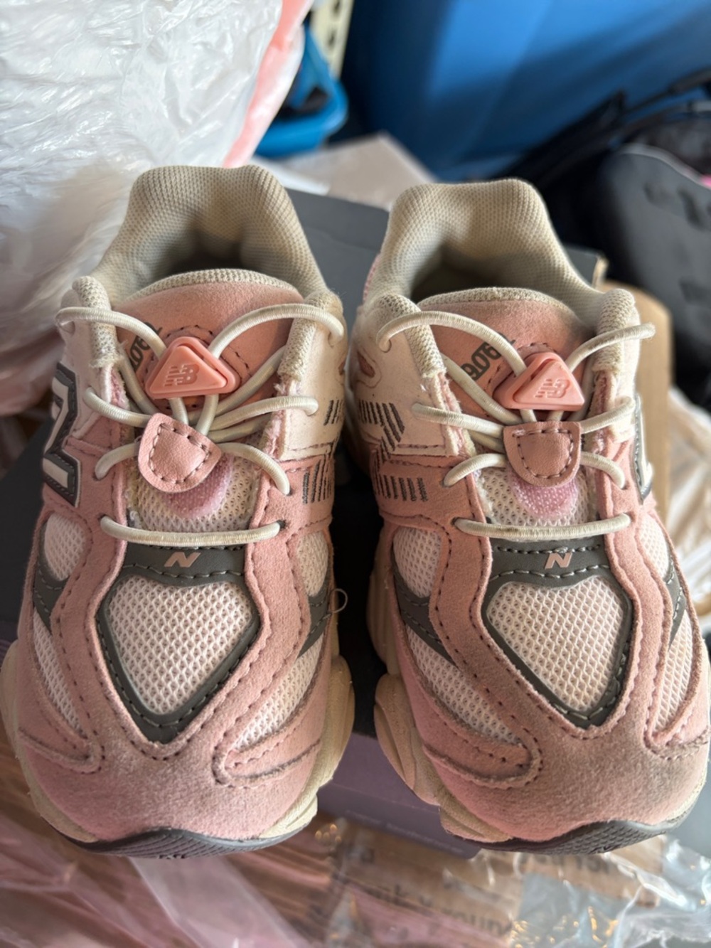 New Balance Pink and Gray Kids Athletic Sneakers